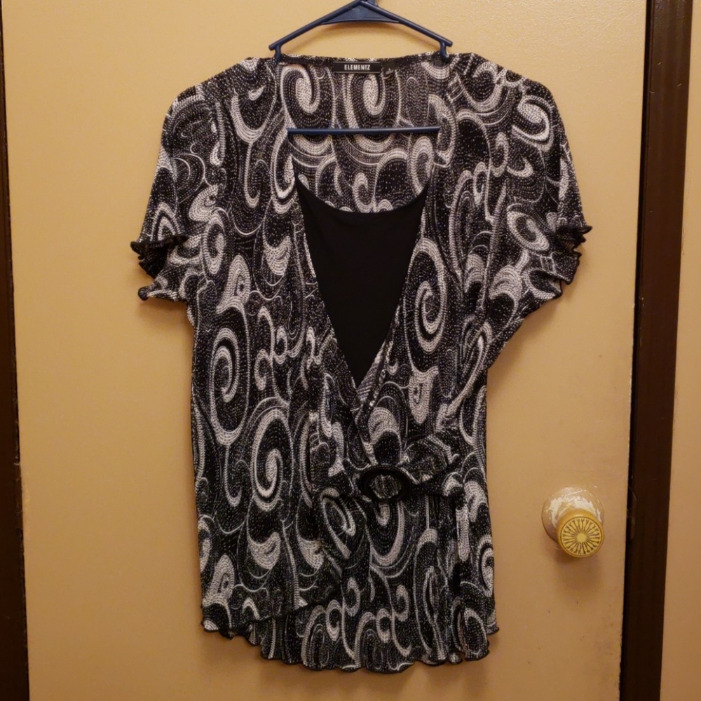 ELEMENTZ Black & White Blouse
